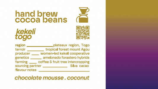 hand brew cocoa beans . TOGO . kekeli