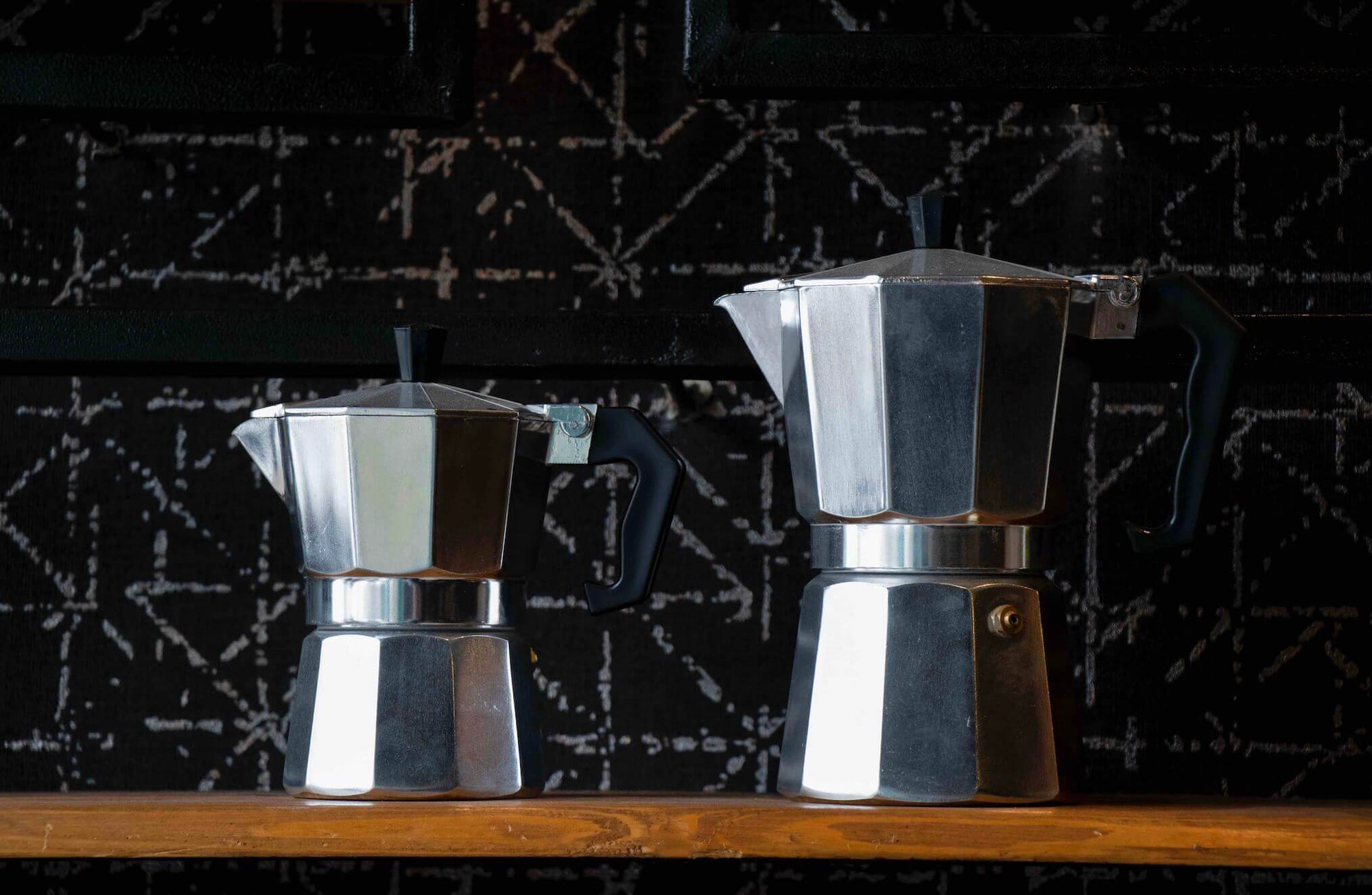 moka pot. with steamed milk.