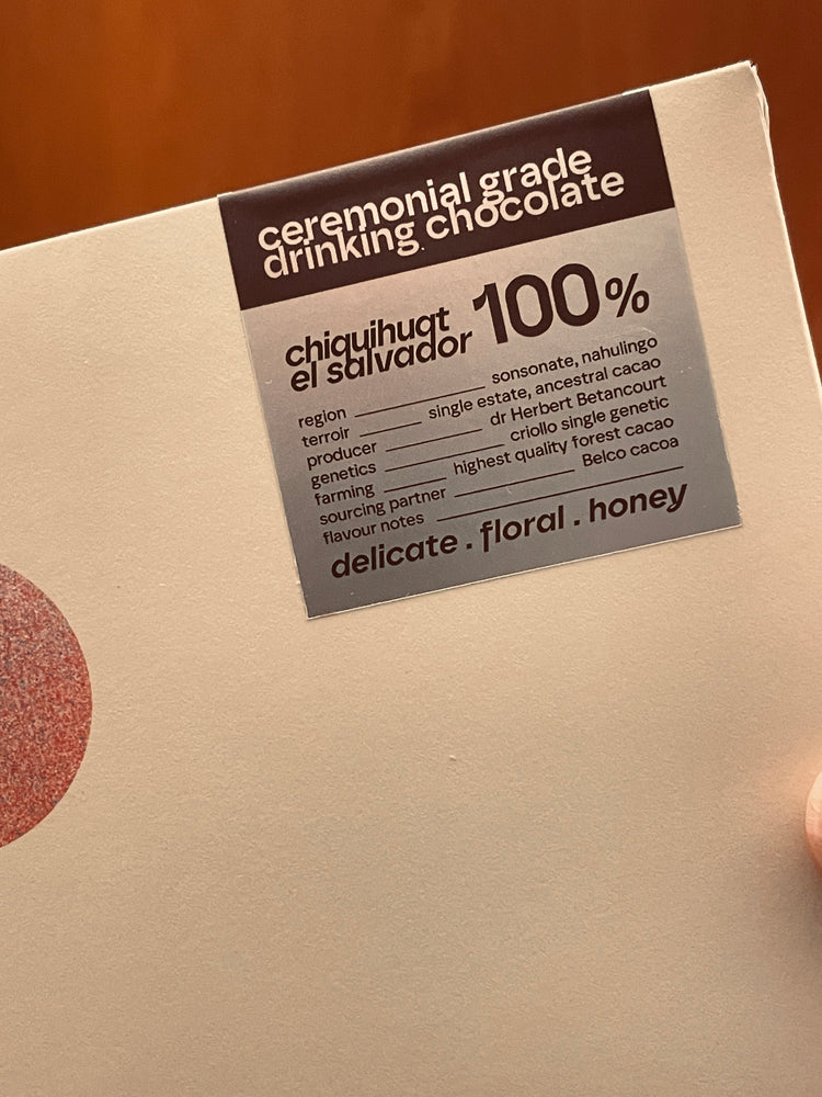 ceremonial grade drinking chocolate 100% EL SALVADOR . chiquihuat