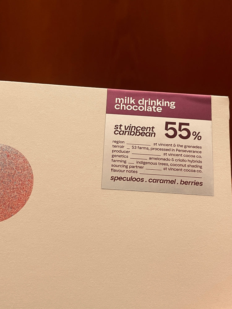 drinking chocolate 55% milk CARIBBEAN . st vincents