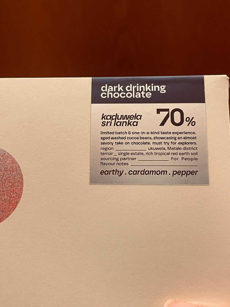 drinking chocolate 70% SRI LANKA . ukuwela