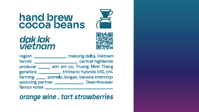 hand brew cocoa beans . VIETNAM . dak lak