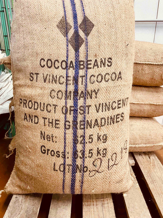 bag raw cacao beans saint-vincents