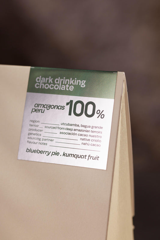 ceremonial drinking chocolate 100% . PERU amazonas . fruity & rich