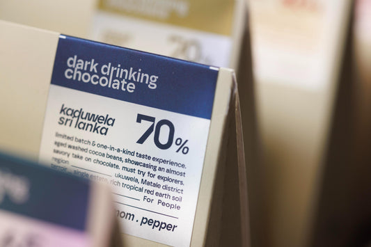 drinking chocolate 70% dark . SRI LANKA ukuwela . spicy