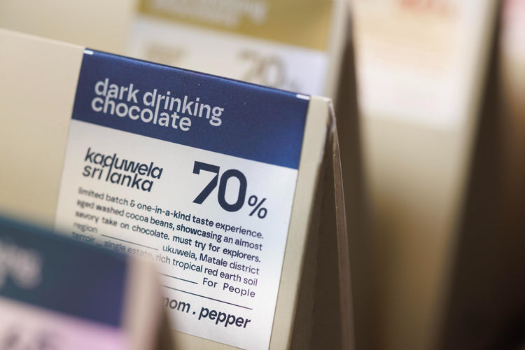 drinking chocolate 70% dark . SRI LANKA ukuwela . spicy